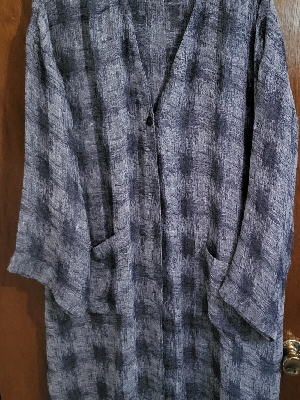 Purejill Blue Gray Long Open Coat Liteweight 40 Length & 20 Sleeves. 2 Pockets